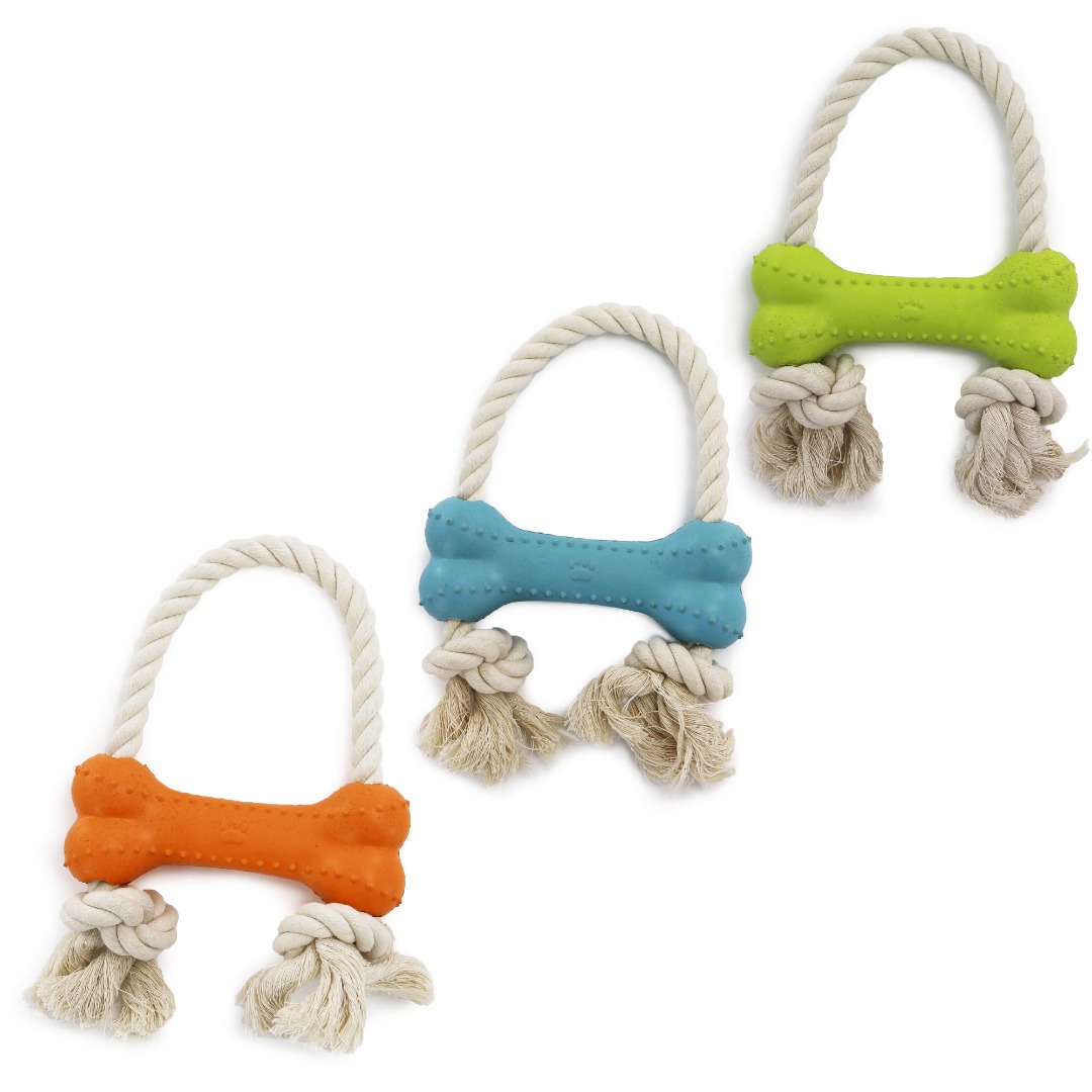 Rice Bone Dog Toy Choice of 3 Colours