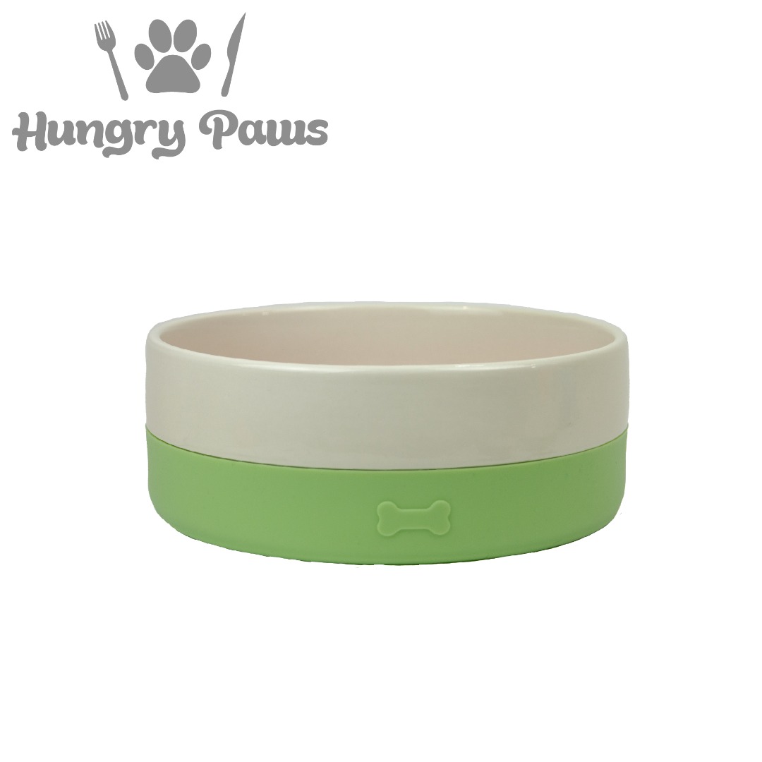 Ancol Ceramic Dog Bowl With Non-Slip Silicone Base