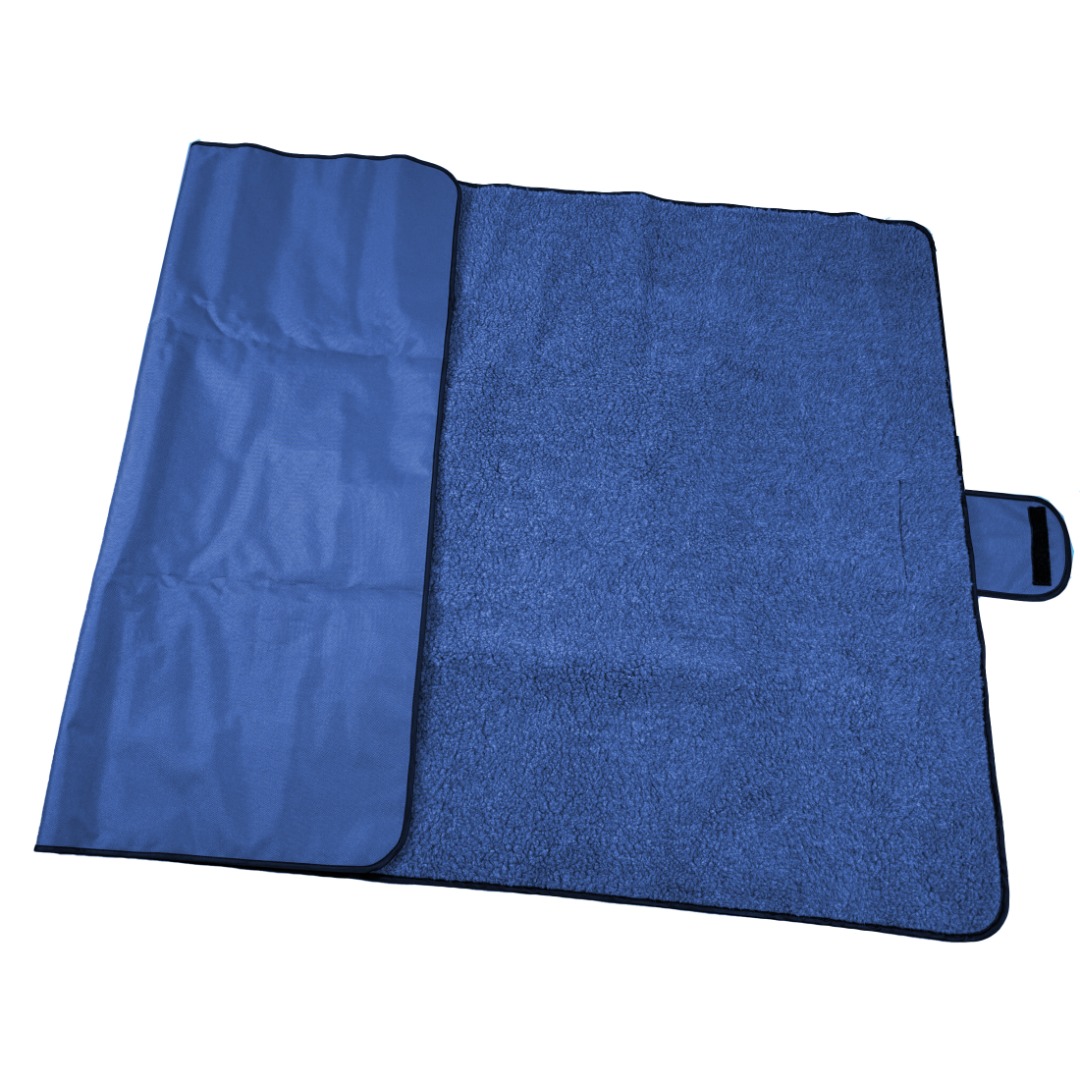 Navy Blue Large Pet Travel Beach Picnic Blanket with Waterproof Backing Size: 150cm x 95cm