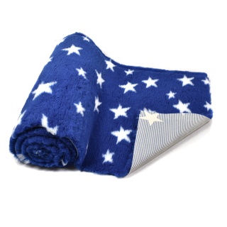 Navy Blue White Star high grade Vet Bedding non-slip back bed fleece for pets