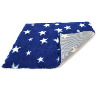 Navy Blue White Star high grade Vet Bedding non-slip back bed fleece for pets