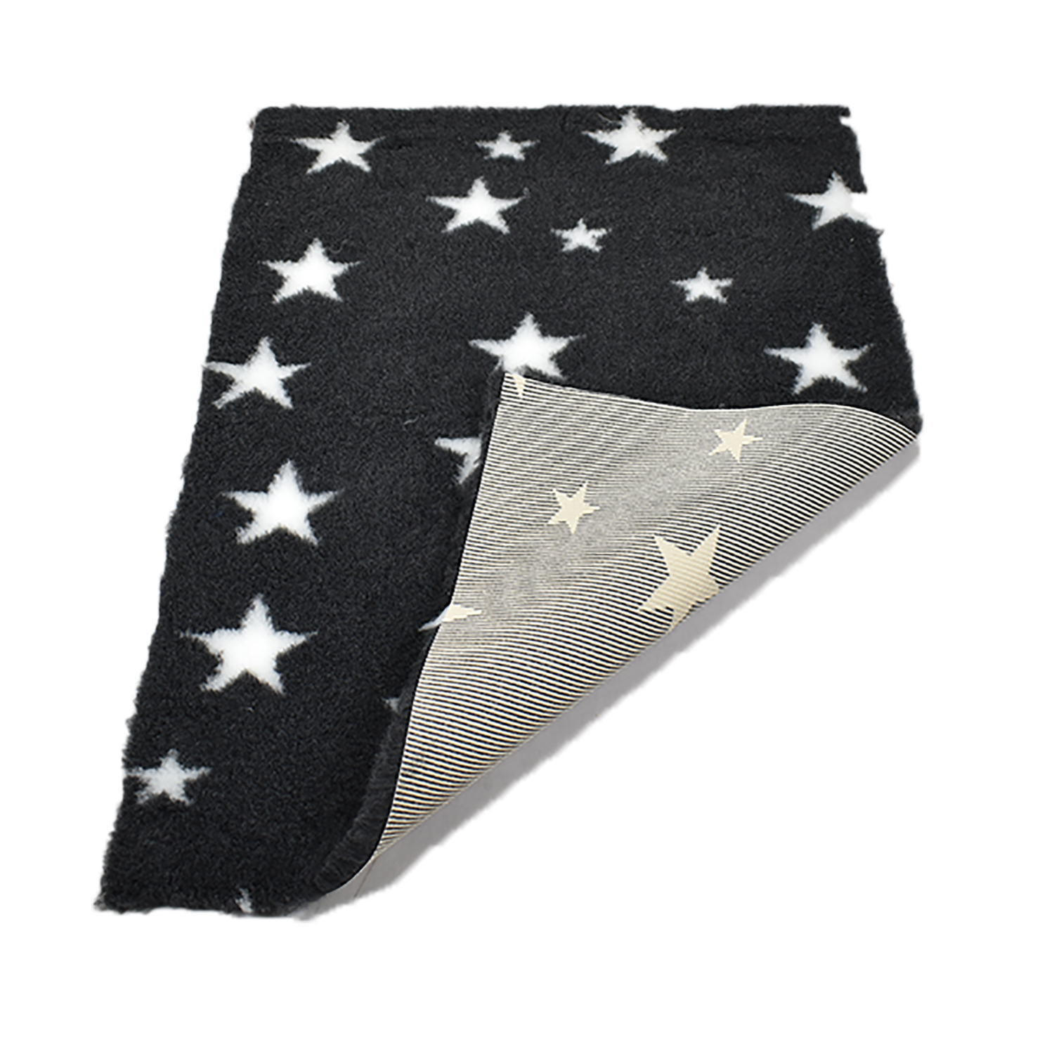 Charcoal White Star high grade Vet Bedding non-slip back bed fleece for pets