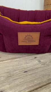 Eco-friendly  recycled Fabric Round Dog Beds Soft Comfy Made in Somerset UK