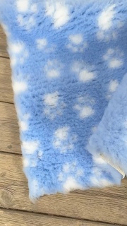 Light Blue White Paws high grade Vet Bedding non-slip back bed fleece for pets